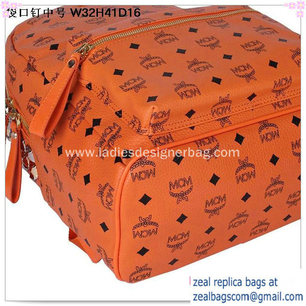 High Quality Replica Hot Sale MCM Medium Top Studs Backpack MC4232 Orange